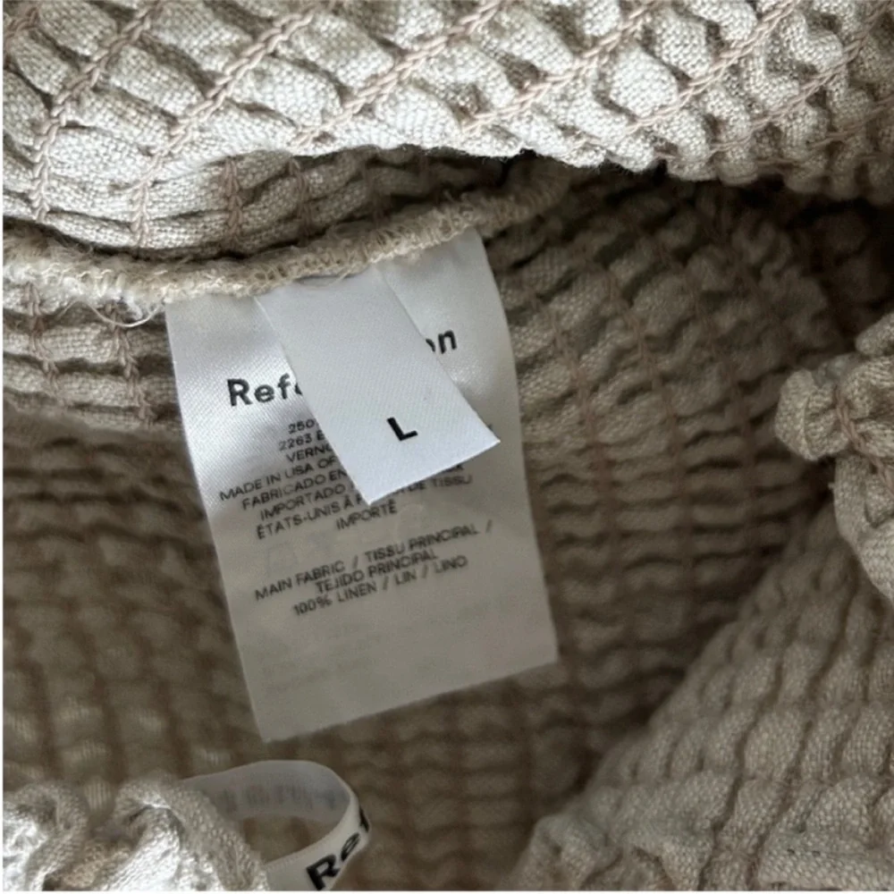 Reformation Mora Linen Top Oatmeal